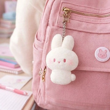 💖CoCo優選💖萌系兔兔可愛腮紅小白兔玩偶毛絨公仔鑰匙扣書包掛件軟糯兔子糰子