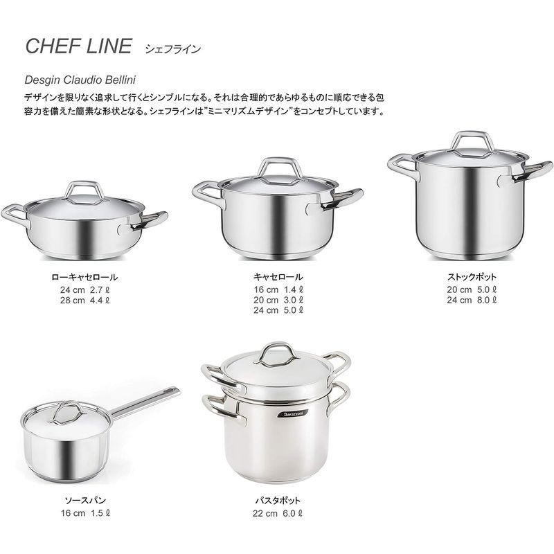 Barazzoni ふた ステンレス ?24cm 鍋蓋 CHEF LINE 163121024 - 鍋蓋