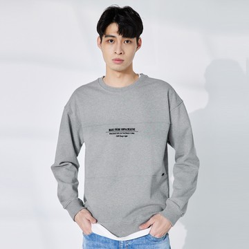 【ERSS】完美三段拼接圓領長袖上衣 -男 麻灰【K60268】