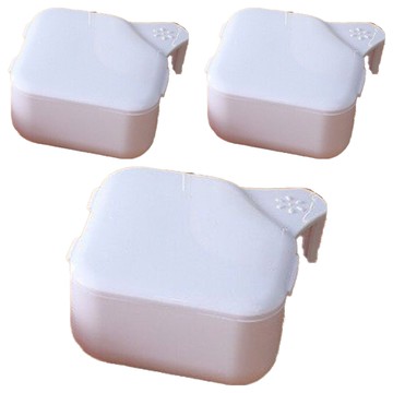 日式假牙套清潔雙層浸泡盒 白  1個  3入