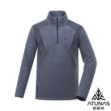 【ATUNAS 歐都納 男 POLARTEC THERMAL Pro保暖拉鍊衫《深灰》】A1PS2522M/中層衣/機能上衣