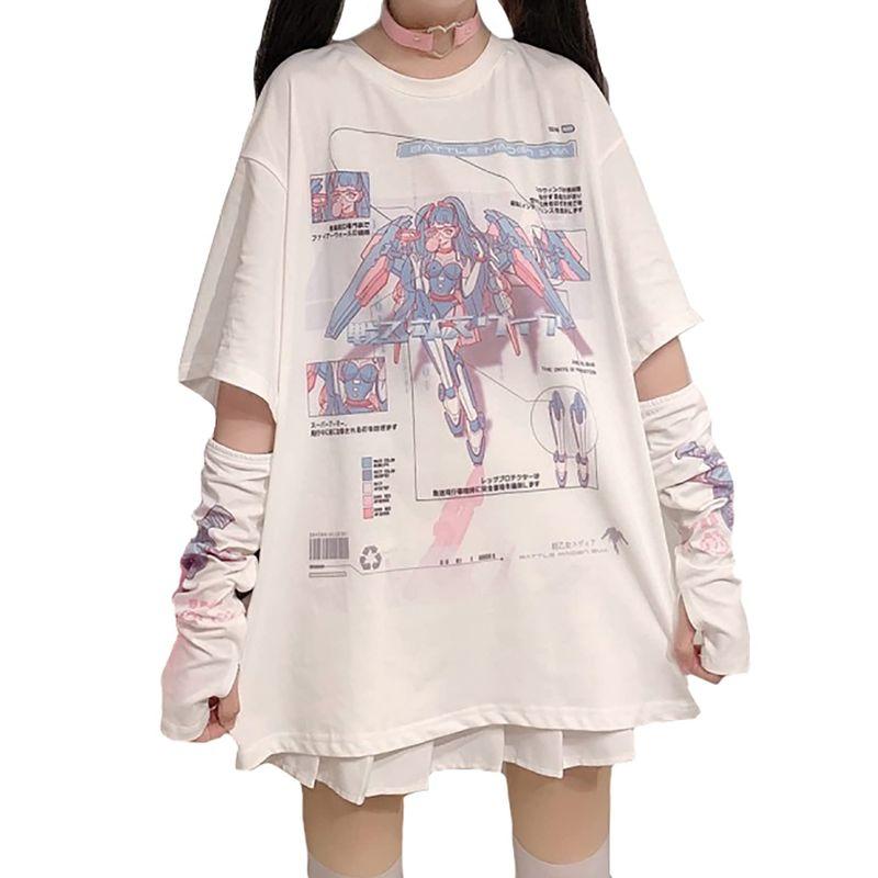 TOWYYO ｔシャツ レディース ロボット 病みかわいい 半袖