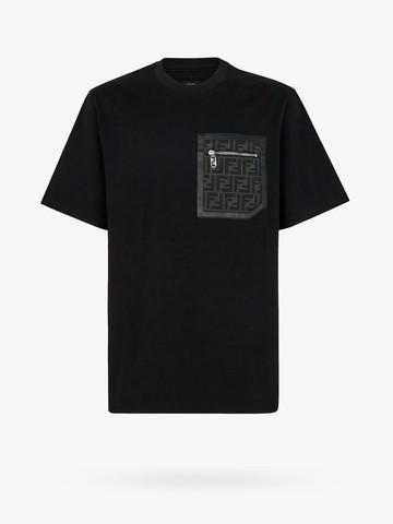 Cotton t-shirt with ff detail - FENDI - gender_Man
