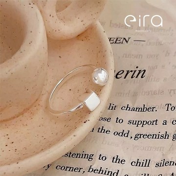 Eira Accessory 幾何方塊圓球戒指‧925純銀戒指‧可調式戒指‧戒指 簡約 素面 中性 CKJZ0046A