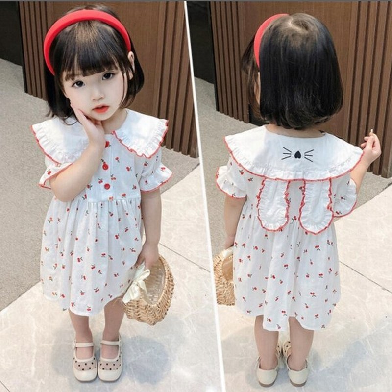 開店セール ウサ耳 ワンピース 韓国 さくらんぼ柄 チェリー柄 女の子 子供服 キッズ 子ども服 うさぎ 夏 通販 Lineポイント最大0 5 Get Lineショッピング