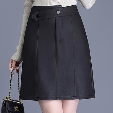 麗質達人 - 69022霧面PU仿皮百搭裙褲-二色KF