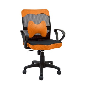 台灣製造 SGS認證 2D-02B 透氣辦公椅-橘（56*45*90cm）_廠商直送