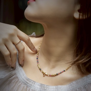 【神秘星象學：星系之聲】741Hz清晰之聲｜處女座水晶銅鍍18k真金項鍊 NMA006