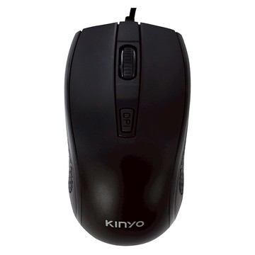 Kinyo USB靜音光學有線滑鼠 55g  KM-503  黑色