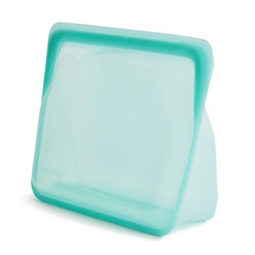 美國 Stasher - 食品級白金矽膠密封食物袋-站站型-湖水藍 (1656ml)