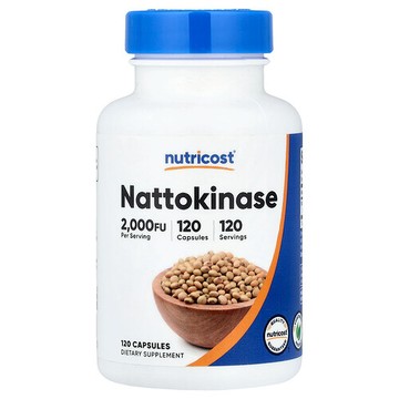 Nutricost, 納豆激酶，100 毫克 (2,000 FU)，120 粒膠囊