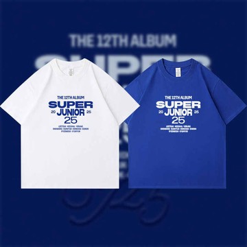 『新品熱賣推薦』🌸 SuperJunior25週邊 應援短袖T恤 230g純棉 落肩袖 寬鬆打底衫T恤 sj應援服