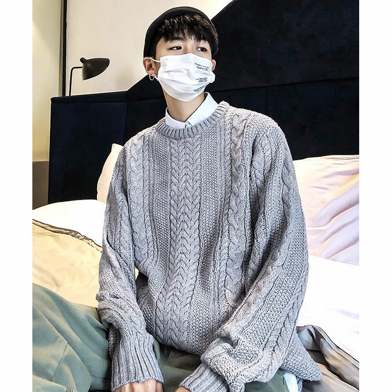 スペイド セーターニットフィッシャーマンknitメンズmen Sケーブルクルーネックuネックニットソーセーターきれいめブラックグレー白ホワイト紺ネイビー メンズ グレー Xlサイズ Spade 通販 Lineポイント最大1 0 Get Lineショッピング