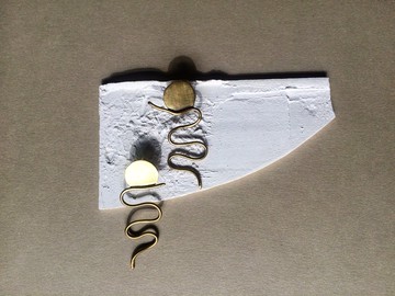 925銀針 黃銅 蜿蜒線條耳環 II 太陽與阿佩普蟒蛇 II  神秘符號系列