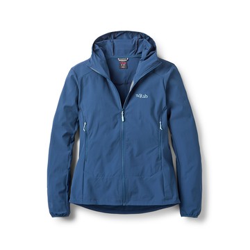 RAB Borealis Hoody Wmns 彈性防風透氣連帽外套 女款 暴風藍 #QWS77