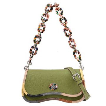 COACH Coachtopia 轉扣彩色波浪造型兩用包(綠)