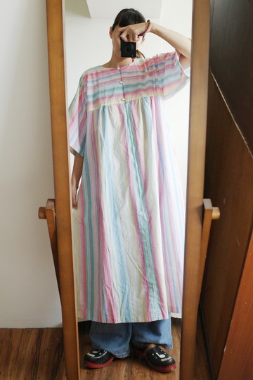 Vintage 美國寬袖可愛睡衣洋裝