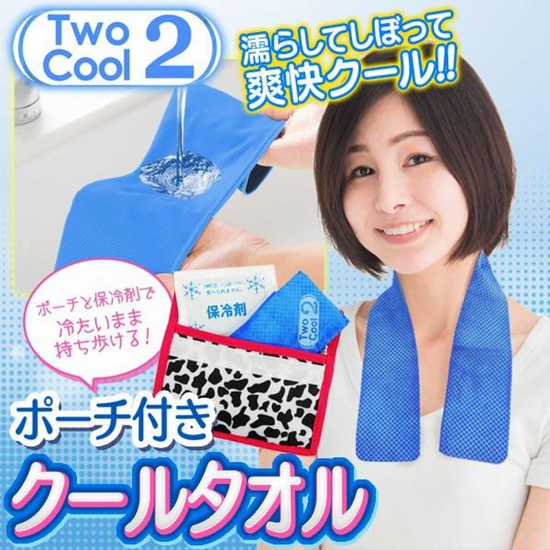 ひんやり スポンジ製 クールタオル 豪華セット 携帯クーラーポーチ付 保冷剤 くり返し使える 冷感タオル 熱中症対策に 冷たさ持続 夏物グッズ ◇ ポーチTwoCool 通販 LINEポイント最大0.5%GET LINEショッピング クールネック ネッククーラー 冷感タオル 新品未使用