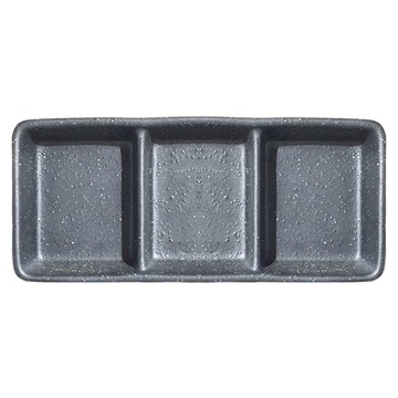 Minoya 美濃燒 三格皿 日本製  消光黑  1個