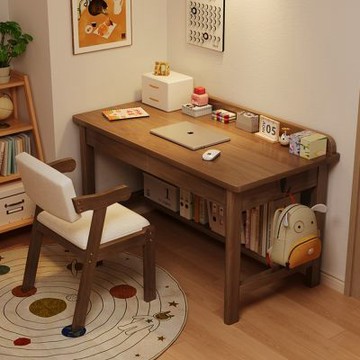 【匠俱】實木書桌 電腦桌 120x60x75cm 辦公桌 寫字桌 工作台 抽屜收納 下層置物 臥室書桌