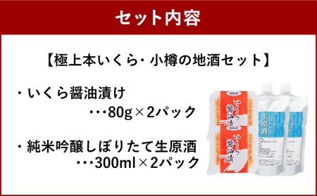 極上本いくら２パック・小樽の地酒２パック