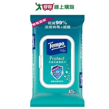 Tempo抗菌倍護濕巾家庭裝45抽【愛買】