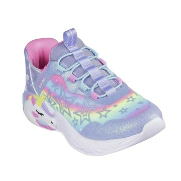 HABU SKECHERS 女童系列 燈鞋 Unicorn Dreams-Starry Lite 彩虹小馬 中童 302296LLVMT