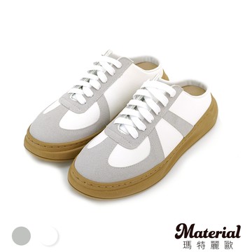Material瑪特麗歐  【全尺碼23-27】女鞋 穆勒鞋 MIT簡約撞色德訓鞋 T52271