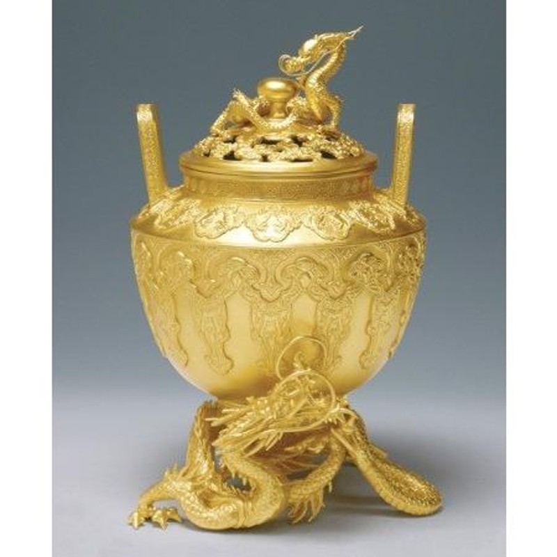 高岡銅器 香炉 龍足雲龍蓋香炉 銅製 美術工芸品 記念品 置物 | LINEブランドカタログ