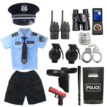 臺灣出貨🔥兒童小軍裝警官交警套裝男女童玩具小警察製服六一演出服生日禮物