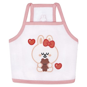 LINE FRIENDS Mini系列 寵物吊帶背心服飾 兔兔  粉色滾邊  1個  M