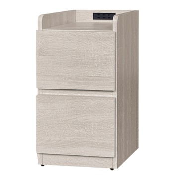 文創集 卡希卡1尺雙抽插座收納櫃(四色可選)-30x40x60cm免組