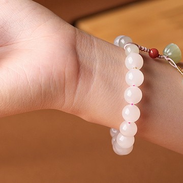 超高品質 手鍊串珠 佛珠手鍊 和田玉手串 和田玉手鍊 煙紫色手鍊 招財手鍊 玉手鍊 送女友 送閨蜜 生日禮物 031 C