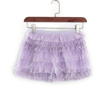 秒殺 趣品牌春夏裝撤柜女裝淺紫色網紗減齡防走光打底短褲 11872