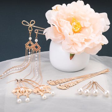 步搖簪子古風發飾金屬流蘇發簪簡約現代發釵漢服頭飾復古宮廷配飾