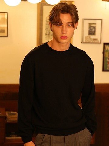 Wool Soft Crewneck Sweater [Navy]