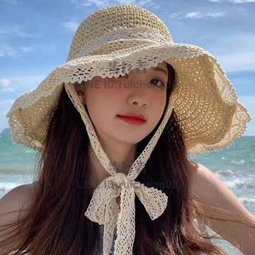 帽子女大帽檐網紅草帽防曬遮陽遮臉防紫外線春夏季沙灘海邊漁夫帽【步行者戶外生活館】