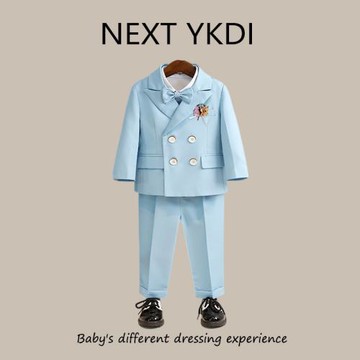 英國NEXT秋冬款男童西服套裝西裝兒童紳士禮服周歲寶寶攝影演出服