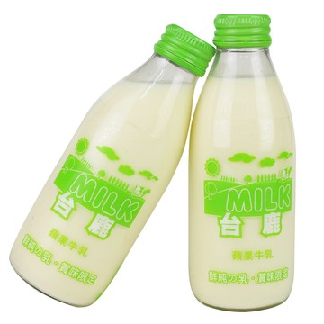 調味乳 【高屏羊乳】台鹿系列-SGS玻瓶蘋果調味牛奶200mlx60瓶