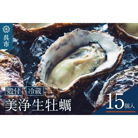 ふるさと納税 中野水産 美浄生牡蠣（殻付）15個 牡蠣ナイフ付 広島県呉市