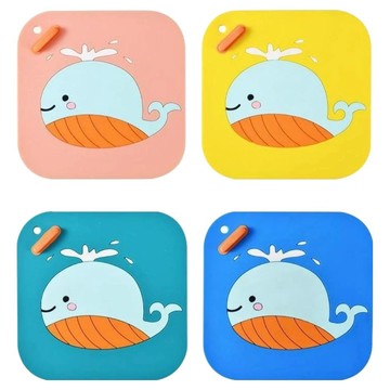 i life 防臭防蟲矽膠地漏蓋墊-4色1包  15 x 15cm  可愛鯨魚