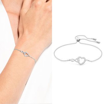 SWAROVSKI 施華洛世奇 Infinity 無限符號與心形水晶 可調節式手鍊 1212購物節 送禮推薦 5524421