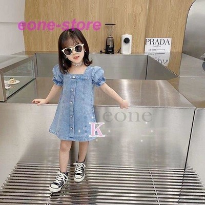 子供服 ワンピース キッズ 女の子 夏服 半袖 デニムワンピース 韓国子ども服 ベビー服 子供ドレス 赤ちゃん お姫様 通販 Lineポイント最大get Lineショッピング