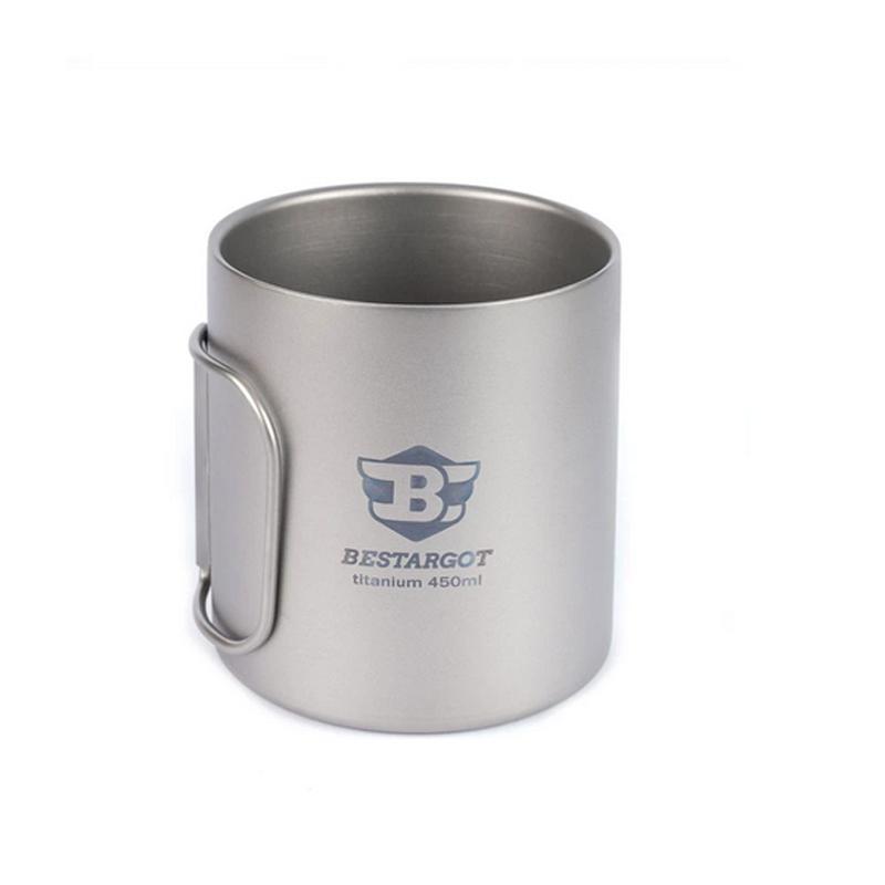 マグカップ チタン 450ml キャンプ アウトドア Bestargot 450ML TI-DOUBLE STACKING MUG