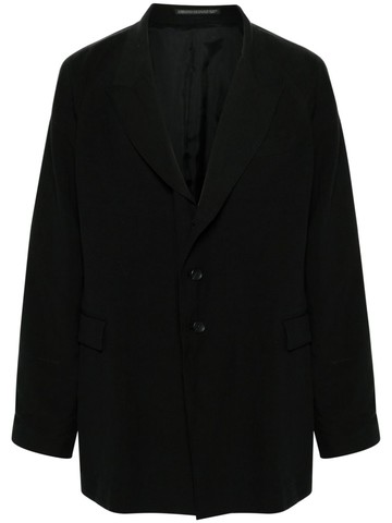 Yohji Yamamoto - single-breasted coat - men - Cotton/Linen/Flax/Cupro - 3 - Black