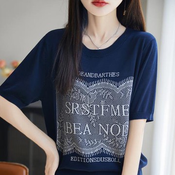 預購 BRIGA BN82nsy-289設計師領短袖t恤顯瘦軟糯天絲薄款時尚針織小衫