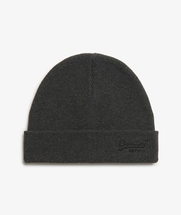 Superdry Men's Essential Logo Knitted Beanie Hat Dark Grey Size: 1SIZE
