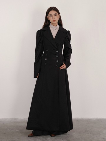 法式極簡 / 雙排扣收腰大衣外套