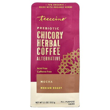 Teeccino, 菊苣草本咖啡，抹茶味，中度烘焙，無咖啡萃取，11 盎司（312 克）