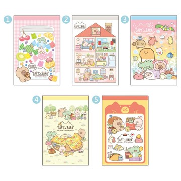 水豚 彩色便條本A(隨機出貨)